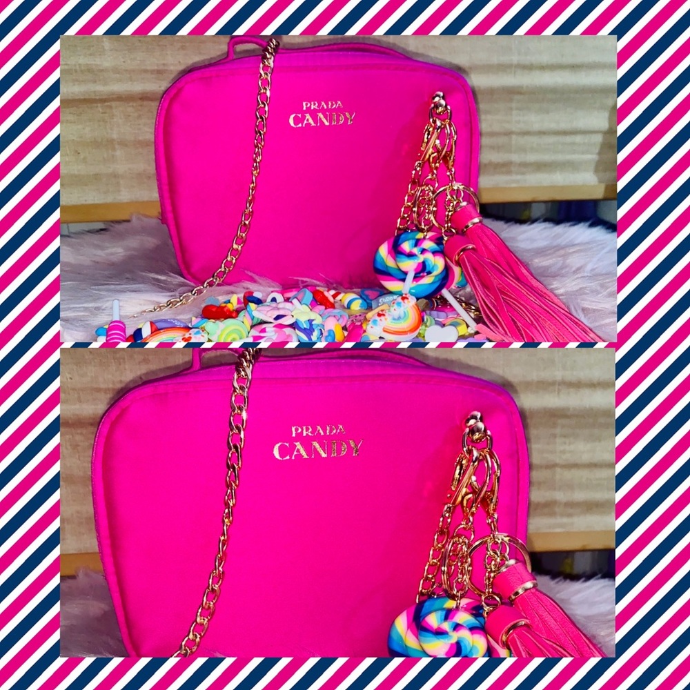 Authentic Prada Candy 🍭Cosmetic Case - Turned Into Crossbody Bag - Picture 4 of 13